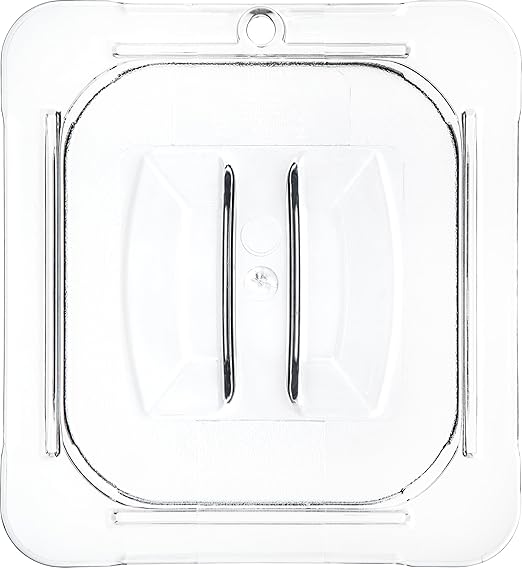 Carlisle FoodService Products Storplus 1/6 Size Universal Food Pan Lid with Molded Handle for Catering, Buffets, and Restaurants, Polycarbonate, Clear, (Pack of 6)