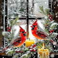 SENQAO Cardinal Diamond Art Kits for Adult, Christmas Diamond Painting Kits for Beginners, DIY Full Drill Winter Holdiay Rhinestone Diamond Dots Gem Painting Art Craft Home Decor 12 x12 Inch