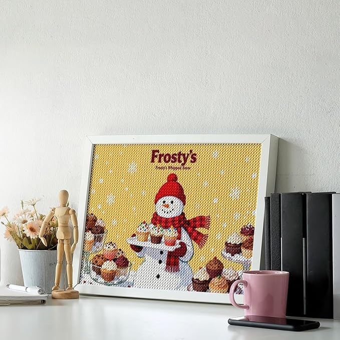 AIVKIEJK Diamond Painting Kits for Adults - Christmas Snowman Painting DIY 5D Full Drill Diamond Dots Paintings with Diamonds Gem Art and Crafts Home Decor 12"x16"