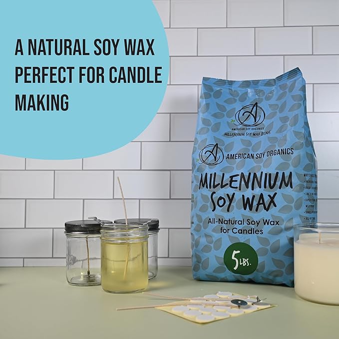 American Soy Organics Freedom Soy Wax Beads for Candle Making - Natural Candle Making Supplies - Paraffin-Free, Beeswax-Free Candle Wax for Container Candles, Tealights and Wax Melts, 5 lbs