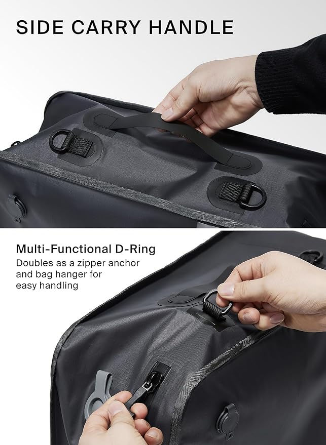 Black Voyage Reusable Vacuum Compression Travel Bag for Carry-On Suitcase and Backpack, Recycled IP67 Waterproof Space Saver (2-Pack, 21L - No Pump)