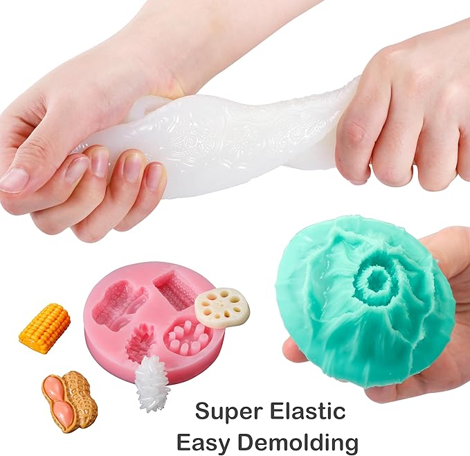 BBDINO Silicone Mold Making Kit, 2.42lb Super Elastic Liquid Silicone for Mold Making, 3h Fast Cure Platinum Molds Making Silicon Rubber for Casting Resin/Silicon/Candle/Soap Molds