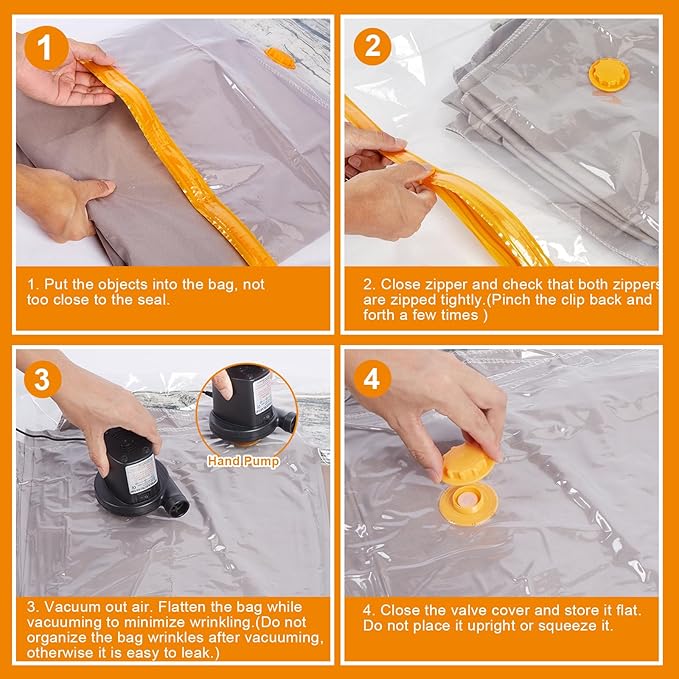 AGPTEK 10 Vacuum Storage Bags(5 Large and 5 Jumbo), Ideal Space-Saving Solution for Clothes, Blankets, Comforters and More, Perfect for Home Storage and Travel