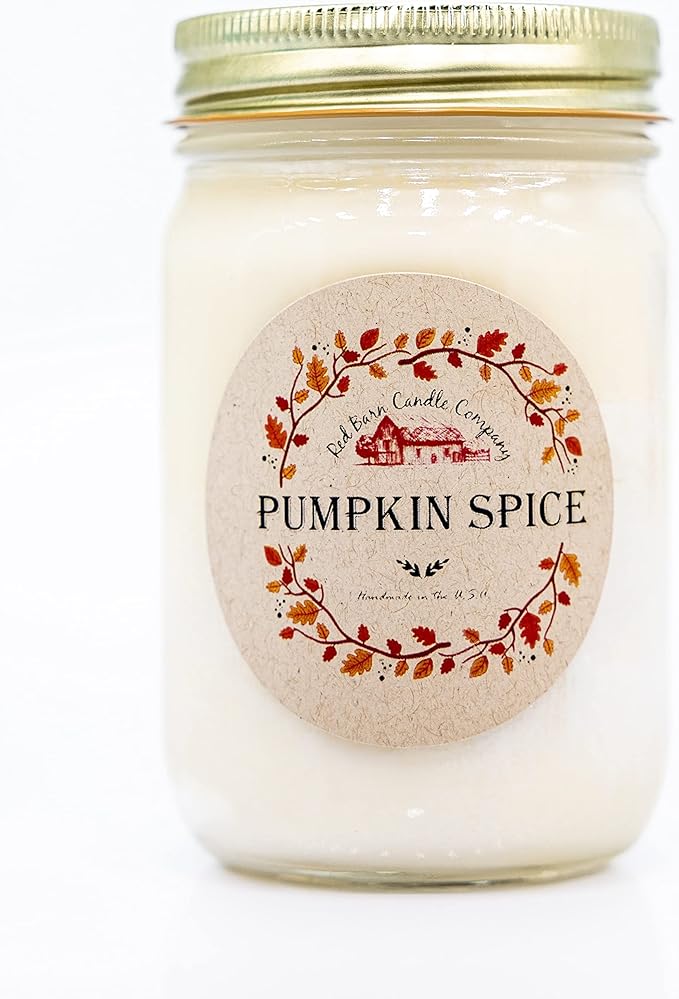Pumpkin Spice Aromatherapy Candle 12 oz | 100% All-Natural Soy Wax & Essential Oil Infused | 40+ Hour Burn Time | Pet Safe + Smoke Odor Eliminating | Handmade in U.S.A. | Non-Toxic Candles