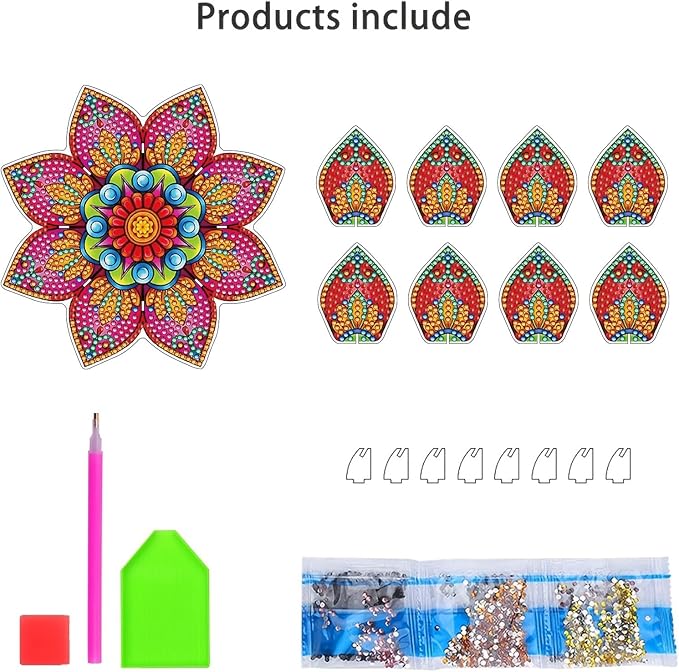 5D DIY Diamond Art Painting PVC Flower Candle Holders Tealight/Tea Light/Votive Candle Holder, for Table Centerpiece Home Décor Party Wedding Dinning-Flower-6