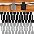 Cord Organizer, 40 PCS Adjustable Cable Management Under Desk, Reusable Hook and Loop Cable Ties, Self Adhesive Wire Organizers for Home Office (Black, Gray)