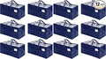 VENO 12 Pack Moving Bags w/Backpack Straps, Heavy Duty, Moving Boxes Alternative, Packing Supplies, Large Storage Totes for Dorm Room Essentials with Zipper for Clothes (Blue, 12 Pack)