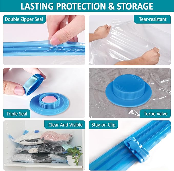 Cozy Essential Travel Vacuum Storage Bags with Rechargeable Cordless USB Pump, Space Saver Bags for Luggage, Suitcase, Carry-On, for Clothes, Blankets, Bedding & Seasonal Storage,26 Combo