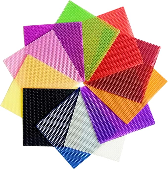 12 Colors Beeswax Sheets for Rolling Candle 8" X 8" Beeswax Sheets for Candle Making Beeswax Candle Making Kit Candle Making Kit Candle Rolling Kit DIY Candle Maker Candle Starter Kit (12Pcs)