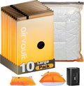 AirVault Vacuum Storage Bags for Travel & Home - Space Saver Compression Packing Bags Set for Clothes, Blankets & Seasonal Storage (10 Large)