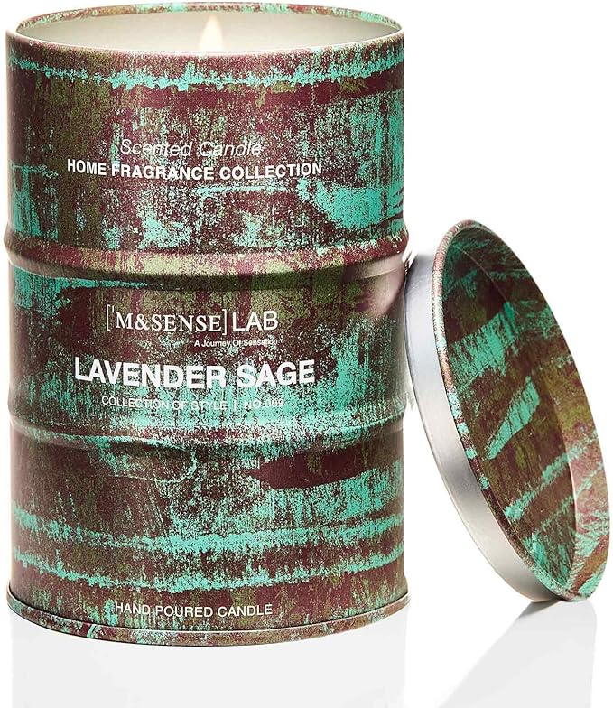 M&SENSE Spring Candle,Lavender Sage Scented Candles Natural Non Toxic, Aromatherapy Candle for Stress Relief Meditation Relaxing, Housewarming Gifts for Women Men, 11.3oz