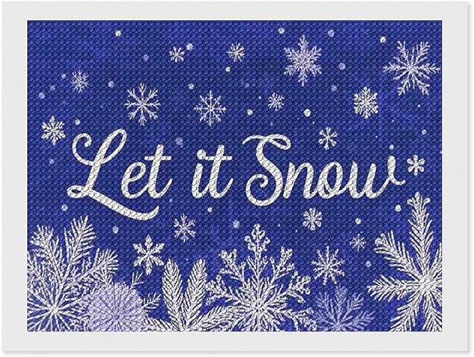 AIVKIEJK Diamond Painting Kits for Adults - Festive Snowflake Christmas Let It Snow Painting DIY 5D Full Drill Diamond Dots Paintings with Diamonds Gem Art and Crafts Home Decor 12"x16"