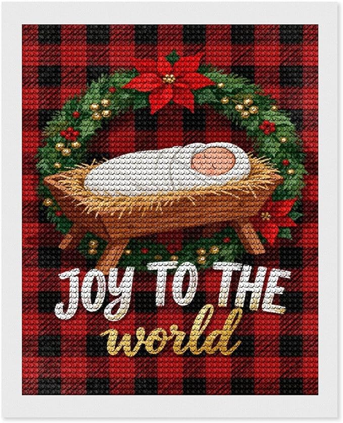 AIVKIEJK Diamond Painting Kits for Adults - Faith Christmas World Joy Painting DIY 5D Full Drill Diamond Dots Paintings with Diamonds Gem Art and Crafts Home Decor 16"x20"