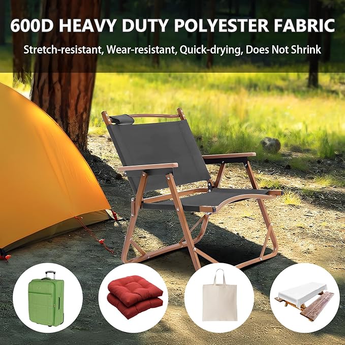 Waterproof Canvas Fabric by The Yard 58inch 600D Upholstery Material Polyester Fabric Outdoor Water Resistant Fabric for Sewing Chair Patio Cushion Purse Bag Interior, 8 Yard Grey
