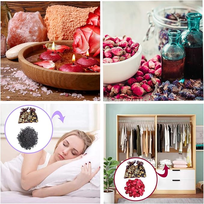 15g/Bag Dried Flowers,100% Natural Dried Flowers Herbs Kit for Soap Making, DIY Candle Making,Bath - Include Rose Petals,Lavender,Don't Forget Me,Lilium,Jasmine,Rosebudsand More(16 Bags)