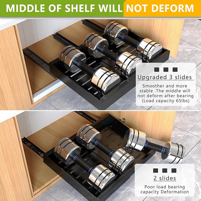 2 Pack Pull Out Cabinet Organizer,21" Deep Slide Out Drawer Organizers,No Drill Pull Out Drawers Adhesive with Nano Compatible Framed Cabinets Shelves for Kitchen Pantry Adjustable Width