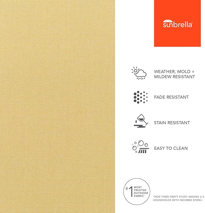 Sunbrella Outdoor Fabric by The Yard | Canvas Wheat | Official Sunbrella Seller | Indoor or Outdoor Upholstery Fabric for Chairs, Cushions, Drapery, Pillows, Furniture