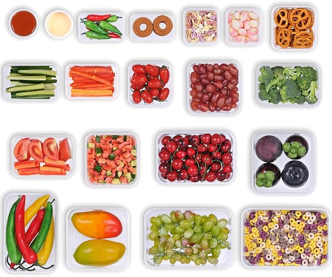 44-Piece Reusable Food Storage Containers with Lids Airtight, Leakproof Plastic Meal Prep Storage Food Grade Kitchen Organizer, Stackable Freezer Containers, Microwave & Dishwasher Safe