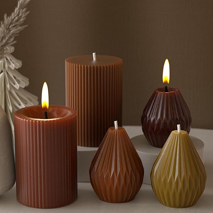 2 Pack Stripe Cylinder Pillar Spiral Candle Resin Mold - Resin Casting Silicone Molds for Home Decor & Candle Making Wave Spiral Mold