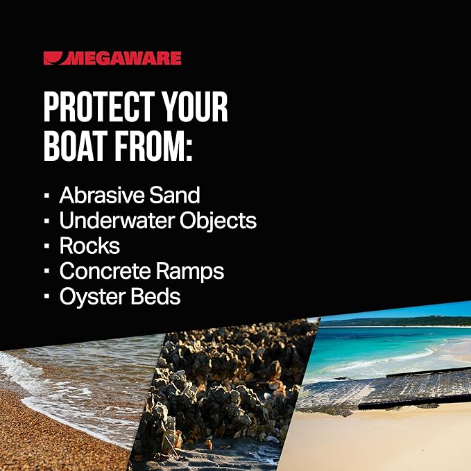 MEGAWARE KEELGUARD USA-Made, Original DIY Keel Guard, 5-Inch Wide, 4-12ft Sizes, 11 Colors, Complete Install Kit with Primer, Hull Protector, for Fiberglass and Some Aluminum Boats, Marine-Grade