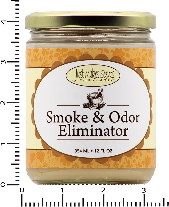Smoke and Odor Eliminator Candle - Original Scent - Blended Soy Wax by Just Makes Scents (12 oz)