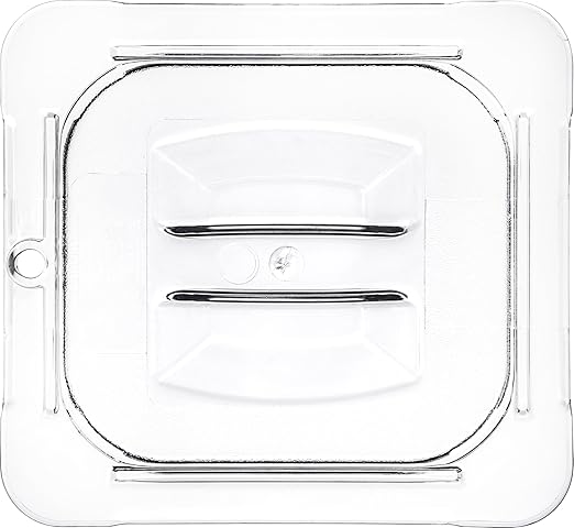 Carlisle FoodService Products Storplus 1/6 Size Universal Food Pan Lid with Molded Handle for Catering, Buffets, and Restaurants, Polycarbonate, Clear, (Pack of 6)