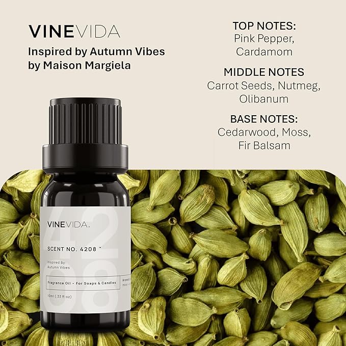 VINEVIDA [10 Ml] Scent NO. 4208 Inspired by Autumn Vibes | Premium Fragrance Oil for Candle Making & Soap Making | Candle Scents for Soy Wax | Scented Oils for Car Freshies & Bath Products