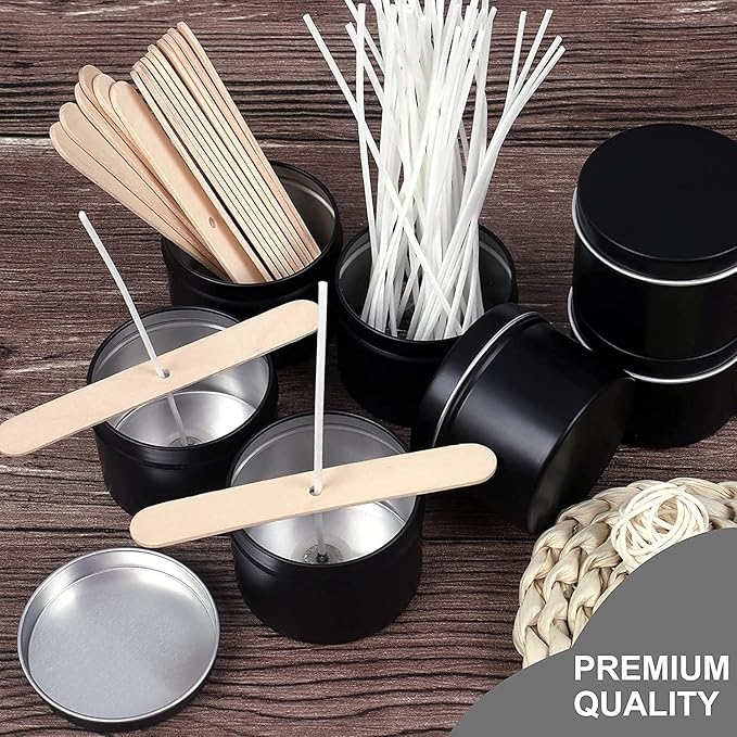 DINGPAI 100pcs Cotton Candle Wicks, 6 inches Low Smoke Pre-Waxed Wicks for Candle Making, DIY