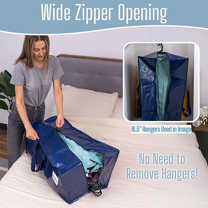 VENO 4 Pack Heavy Duty Moving Bags with Backpack Straps, Zippers & Handles, Extra Large Packing Bags for College Dorm Essentials, Moving Supplies Alternative to Cardboard Moving Boxes