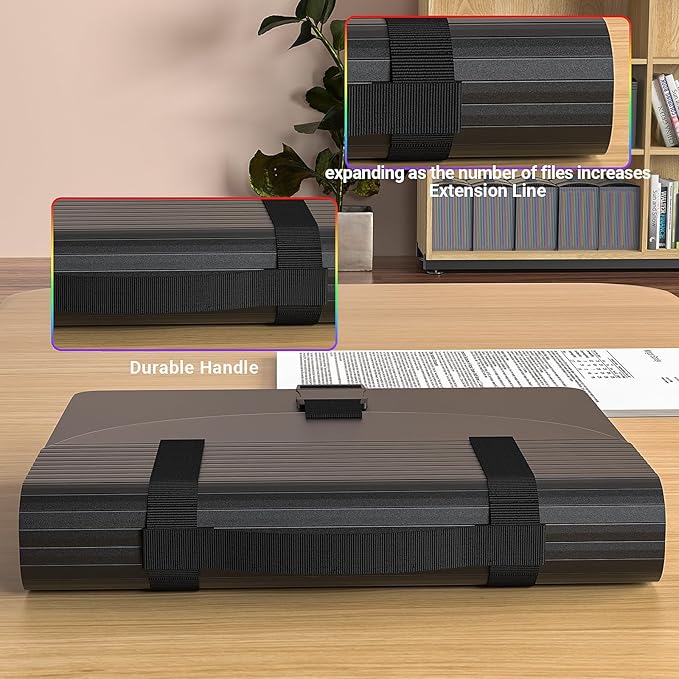 TOPCJ File Organizers with Handle,25 Pockets Accordion File Organizer,Portable Expanding File Folder for Receipt,Bill, A4/Letter Size Paper,Documents,a-z Tabs Included in Filing Folder Frosted