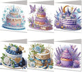 DoxQcs 5D Diamond Art Painting Greeting Cards Kit, DIY Cards for Blessings Congratulations Gifts, Greeting Card Set for Birthday Thanksgiving Day Christmas Halloween-Birthday Cake-2