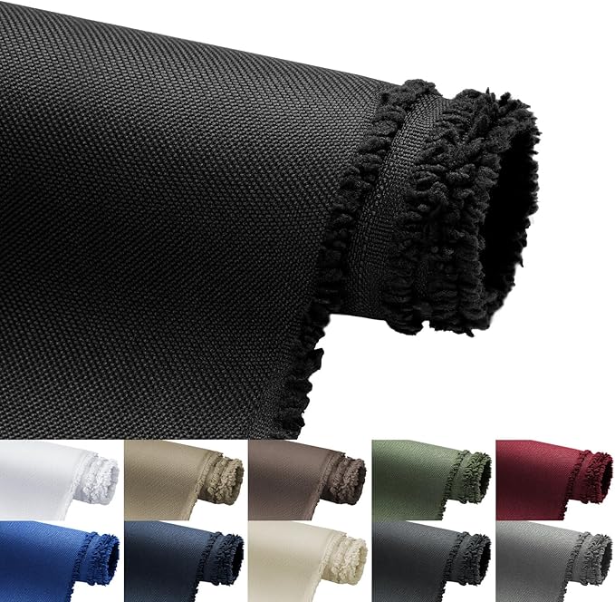 Waterproof Marine Canvas Fabric by The Yard 58" W 600D PVC Backing Water-Resistant Polyester Fabric Upholstery Material for Outdoor Indoor Marine Awning Tent Boat Furniture Cover DIY, 8 Yards Black