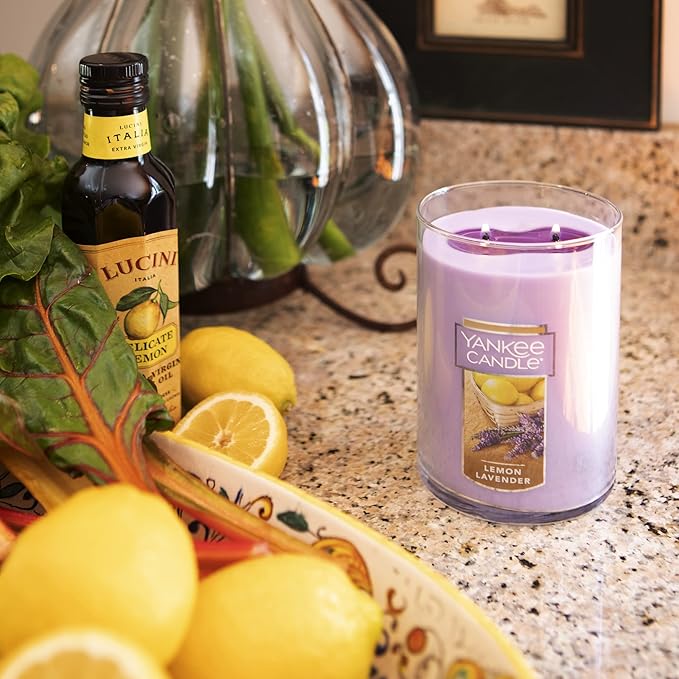 Yankee Candle, Lemon Lavender Scented Candle, 22oz Large 2-Wick Tumbler with up to 110 Hour Burn Time