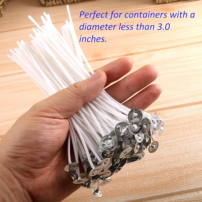 MILIVIXAY 100 Piece 10 inch Pre-Waxed Candle Wicks for Candle Making