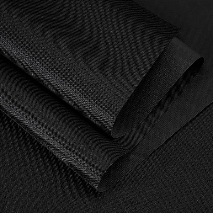 Waterproof Canvas Fabric by The Yard 60" W 600 Denier PVC Backing Water Repellent Polyester Upholster Fabric Material for Indoor Outdoor Marine Awning Tent Craft DIY(2 Yards, Black)