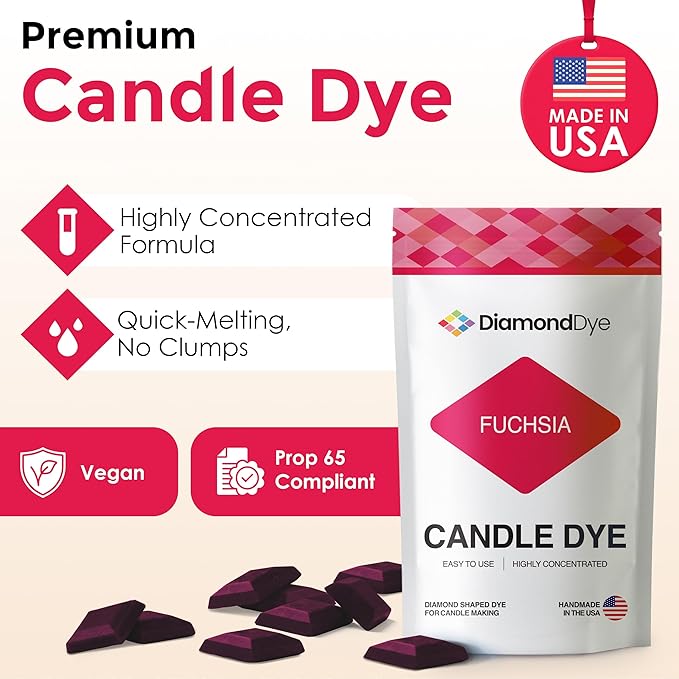 Fuchsia Candle Dye - Made in The USA - Premium Colorants - Highly Concentrated - Popular Colors for Paraffin or Soy Wax - Great for Professionals or Hobbyist - 50 Dye Chips