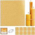 Natural Beeswax Sheets for Candle Making - DIY Beeswax Candle Rolling Kit for Kids & Adults