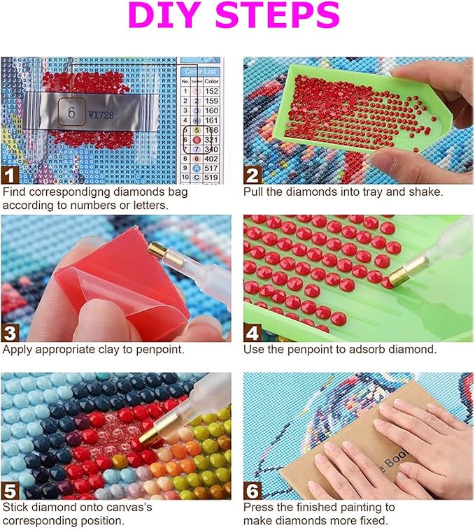 Christmas Diamond Art Kits for Adults & Beginners,5D Full Drill Round Winter Diamond Painting Kit, DIY Holiday Paint with Diamond Dots,Santa & Deer Gem Art Painting Wall Decor Gift (14x14 Inch)