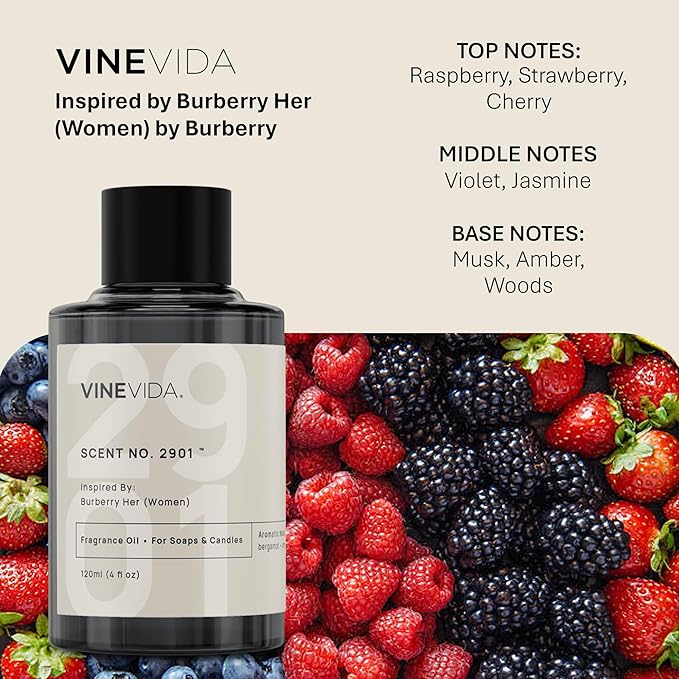 VINEVIDA [120mL] No. 2901 Her (Women) Fragrance Oil for Candle Making - Natural Candle Oil Scents - Soap Making Essential Oil - Made in USA