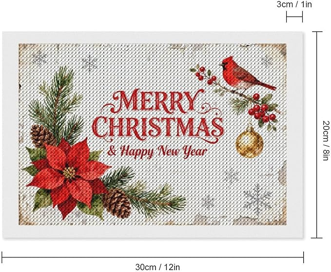AIVKIEJK Diamond Painting Kits for Adults - Merry Christmas & Happy New Year Painting DIY 5D Full Drill Diamond Dots Paintings with Diamonds Gem Art and Crafts Home Decor 8"x12"