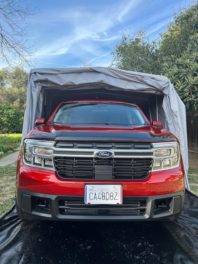 Ikuby Retractable Carport – Foldable Lockable Car Shelter, Heavy Duty All Weather Portable Garage for Cars and SUVs