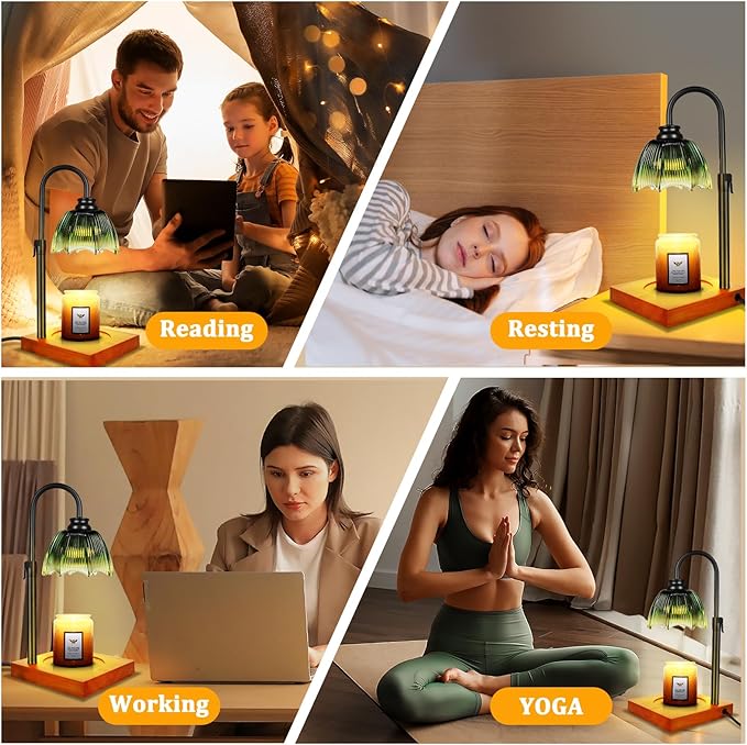 YGS-Tech Candle Warmer Lamp with Timer Dimmer, Height Adjustable Candle Warmer Lamp for Jar Candles, Birthday Gifts for Women Mom, House Warming Gifts New Home Decor