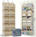 Dual Column Over the Door Organizer with Toiletry Bag - 5 Self Hanging Organizer with 10 Compartments - Heavy Duty Behind the Door Storage for Bedroom, Bathroom, Pantry, Nursery (Grey)
