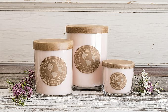 ECO CANDLE CO. Recycled Candle, Naked, 18 oz. Double Wick - Unscented - 100% Soy Wax, No Lead, Kraft Paper Label & Lid, Hand Poured, Phthalate Free, Midwest Grown Soybeans, All Natural Wicks