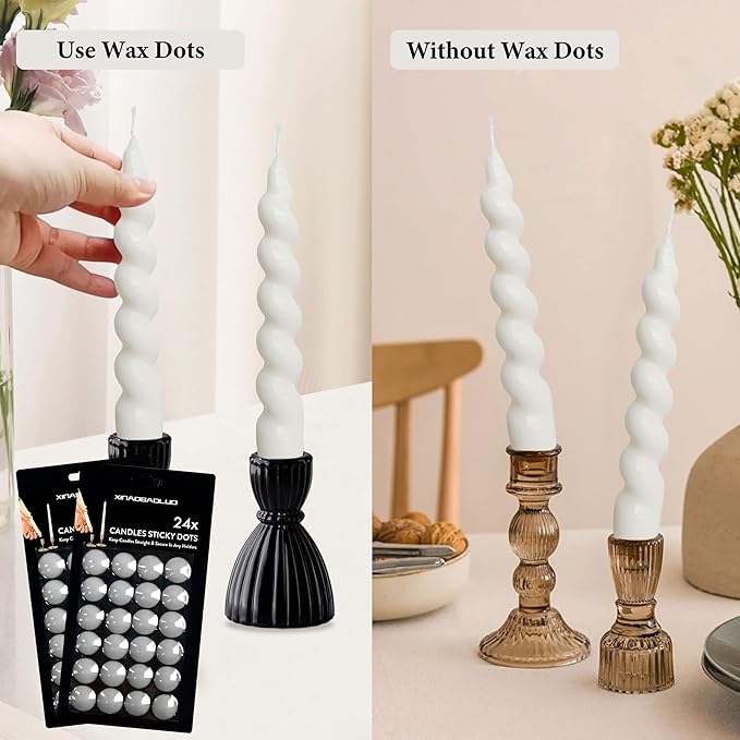 Candle Sticky Dots-White Candle Accessories- 48 Dots