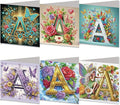 DoxQcs 5D Diamond Art Painting Greeting Cards Kit, DIY Cards for Blessings Congratulations Gifts, Greeting Card Set for Birthday Thanksgiving Day Christmas Halloween-Letter A