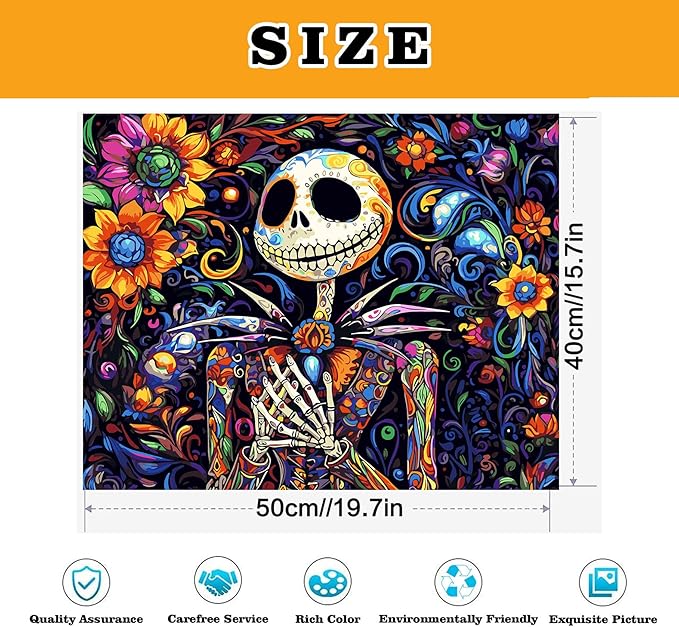 Meothan Paint by Numbers Kits for Adults Beginners- Easy Canvas Nightmare Before Christmas Paint by Number for Home Decor and Gifts 16X20 inch (Halloween)