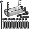Under Desk Cable Management Tray, No Drill Steel Cord Organizer Kit with 189Pcs Different Essential Accessories for Home Office Standing Desk (13.4inch, Black)