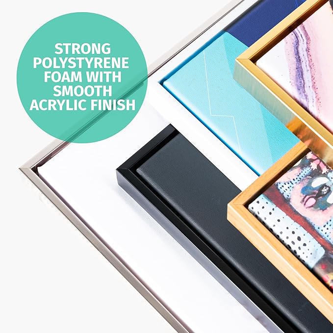 Pixy Canvas Floater Frame 17x17 for 3/4 (0.75) inch Deep Canvas Paintings/Canvas Prints/Wood Canvas Panels/Wall Art/Wall Decor/Home Decor/Artwork (Lucite Green, 17 x 17 inch, Square)