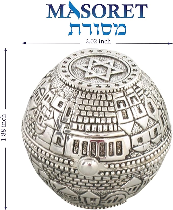 Jewish Shabbat Metal Travel Candle Holders - Jerusalem Candlesticks, Travel Size Candlesticks in A Box with Cover 2 Inches